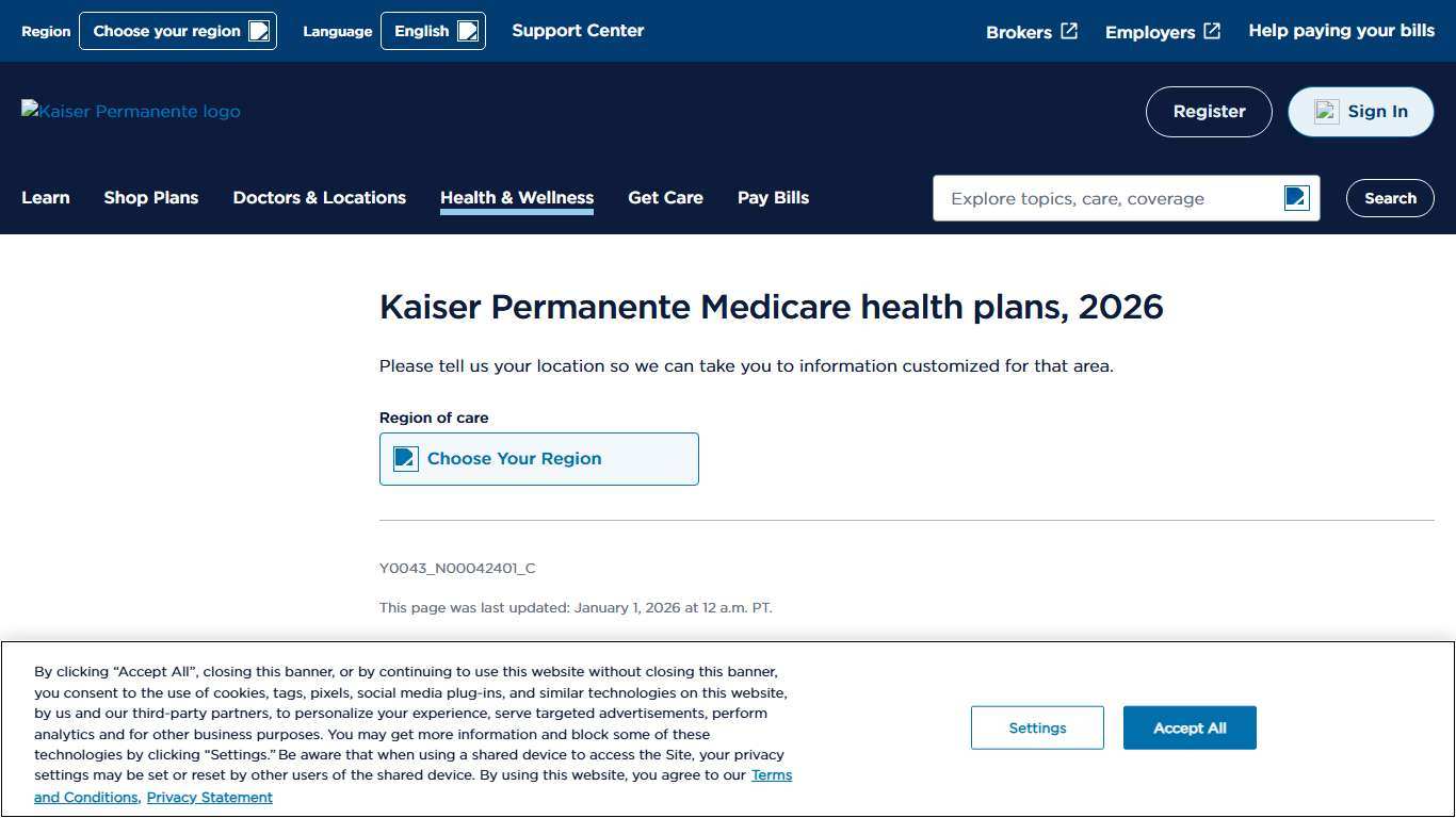 Kaiser Permanente Medicare health plans, 2026 Kaiser Permanente