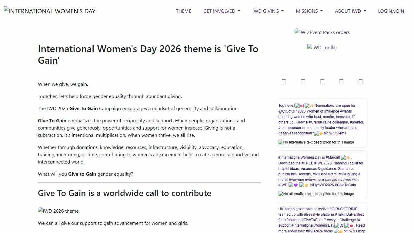 IWD: International Women's Day 2026 theme is 'Give To Gain'